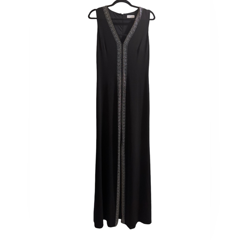 Formal Long Calvin Klein Front Slit Sleeveless Dress Size 8